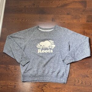 Roots Women’s Size Large Crewneck Sweatshirt Salt & Pepper Logo